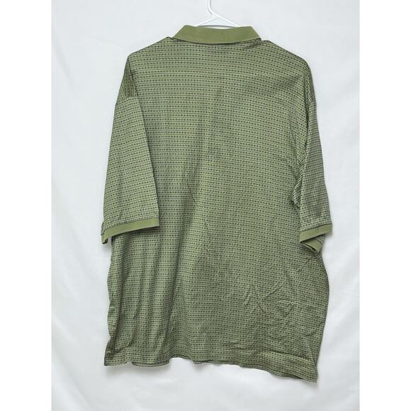 Bobby Jones Collection Men's XL Green Geo Print Short Sleeve 3 Button Golf Polo - Picture 2 of 9
